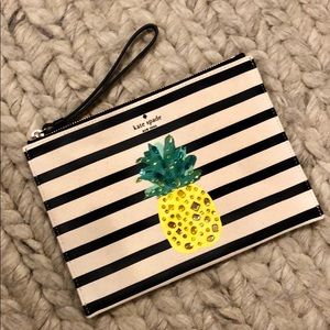 Kate Spade Striped Pineapple Pouch